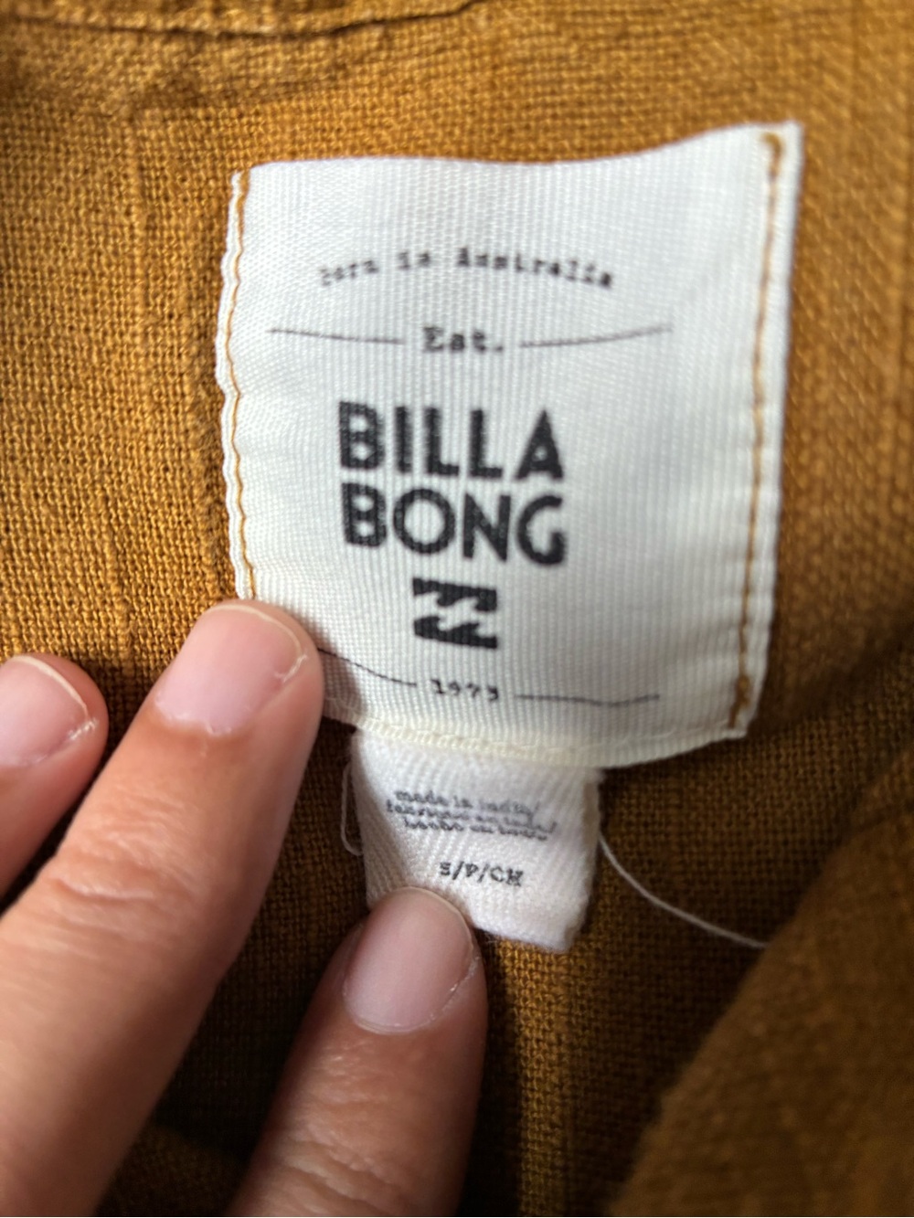 Billabong Women's Mustard Brown Button-Up Shirt - Picture 3 of 6